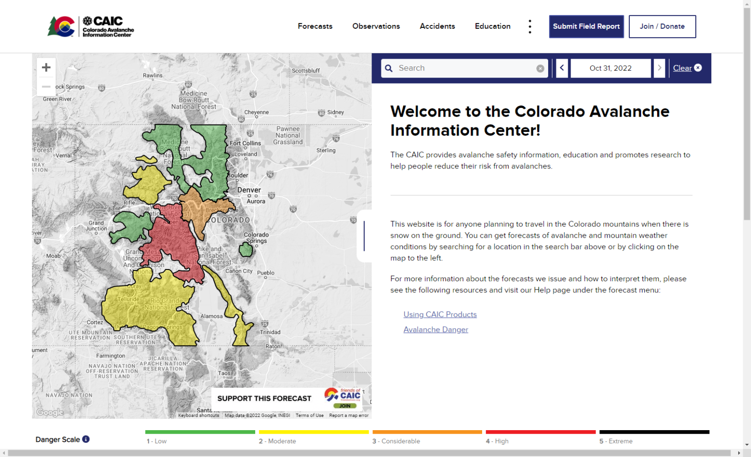 Colorado Avalanche Information Center launches new, userfriendly